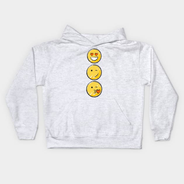 Love Emojis Kids Hoodie by AlondraHanley